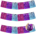 Blue Purple Pink Fringe Garland Banner Wall Tinsel Foil Streamers in Blue Purple Pink