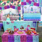 Blue Purple Pink Fringe Garland Banner Wall Tinsel Foil Streamers in Blue Purple Pink, alternate view 6