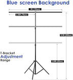 Blue Screen Backdrop Kit, Portable Bluescreen Background with T-Shaped Stand, 5 Clamps & Carrying Bag for, alternate view 2