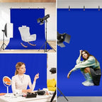 Blue Screen Backdrop Kit, Portable Bluescreen Background with T-Shaped Stand, 5 Clamps & Carrying Bag for, alternate view 6