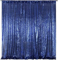Blue Sequin Backdrop,10FT x 10FT Sequin Photography Backdrop Curtain for Party Decoration, Navy Blue in 10x10 ft