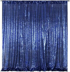Blue Sequin Backdrop,10FT x 10FT Sequin Photography Backdrop Curtain for Party Decoration, Navy Blue in 10x10 ft