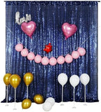 Blue Sequin Backdrop,10FT x 10FT Sequin Photography Backdrop Curtain for Party Decoration, Navy Blue in 10x10 ft, alternate