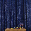 Blue Sequin Backdrop,8FT x 10FT Sequin Photography Backdrop Curtain for Party Decoration, Navy Blue in 8 x 10ft