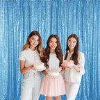Blue Sequin Backdrop Curtain 4FTx8FT Glitter Blue Background Drapes Sparkle Photography Backdrop for Party, alternate view 3
