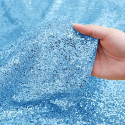 Blue Sequin Backdrop Curtain 6 Panels 2FTx8FT Glitter Blue Background Drapes Sparkle Photography Backdrop for, alternate view