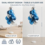Blue Silver Balloon Column Stand for Indoor Patio Party Decor in 2 Count (Pack of 1) in Blue Silver, alternate view 4