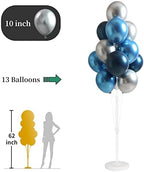 Blue Silver Balloon Column Stand for Indoor Patio Party Decor in 2 Count (Pack of 1) in Blue Silver, alternate view 5