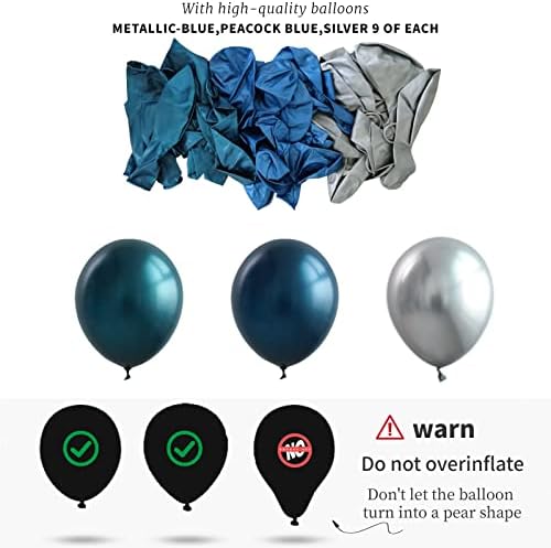 Blue Silver Balloon Column Stand for Indoor Patio Party Decor in 2 Count (Pack of 1) in Blue Silver, alternate view 7