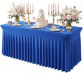 Blue Spandex Tablecloth for 6FT Rectangle Tables, Table Skirt