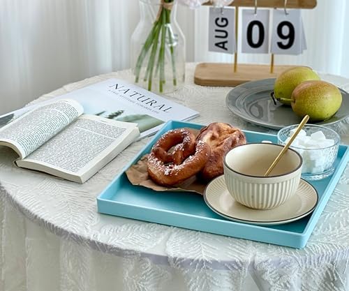 Blue Square Tray 11" - 3 Pack Hard Plastic Organizer Tray in 10.2"L x 5.5"W x 1.1"H in Blue, alternate view 7
