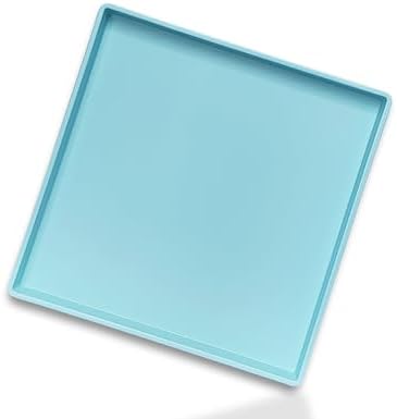 Blue Square Tray - 11 Inch Hard Plastic Decorative Tray in 10.2"L x 5.5"W x 1.1"H in Blue
