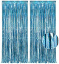 Blue Tinsel Curtain Party Backdrop - Pack of 2