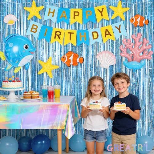 Blue Tinsel Curtain Party Backdrop - Pack of 2, alternate view 2
