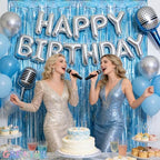 Blue Tinsel Curtain Party Backdrop - Pack of 2, alternate view 4