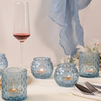 Blue Votive Candle Holders- 10Pcs Glass Tealight Candle Holder in Blue, alternate view 2
