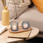 Blue Votive Candle Holders- 10Pcs Glass Tealight Candle Holder in Blue, alternate view 4