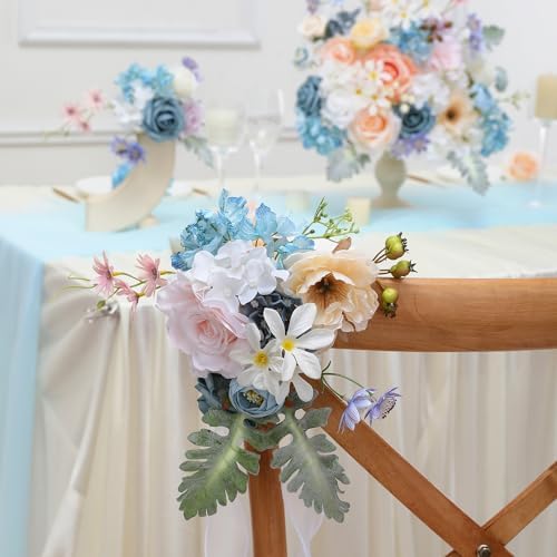 Blue&White Artificial Flowers Combo Box Set for Wedding Bouquets Home Decor in Blue&white, alternate view 4