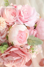 Blush Artificial Flowers Fake Roses Peonies Dahlia and Greenery Combo Box Set for DIY Pink Wedding Bouquets, alternate view 3