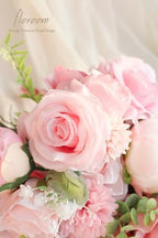 Blush Artificial Flowers Fake Roses Peonies Dahlia and Greenery Combo Box Set for DIY Pink Wedding Bouquets, alternate view 5