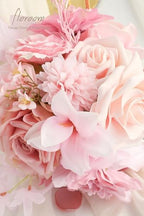 Blush Pink Artificial Flowers Fake Roses Peonies Dahlias and Greenery Combo Box Set for DIY Wedding Bouquets, alternate view