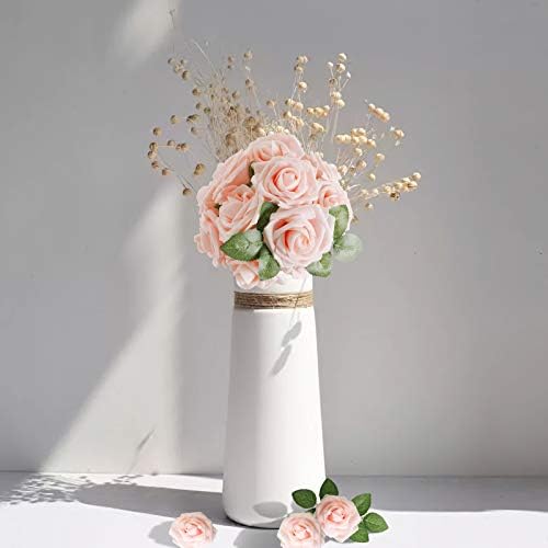 Blush Pink Rose 50pcs Real Looking Artificial Flowers w/Stem in Blush Pink, alternate view 2