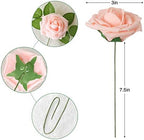Blush Pink Rose 50pcs Real Looking Artificial Flowers w/Stem in Blush Pink, alternate view 3