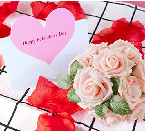 Blush Pink Rose 50pcs Real Looking Artificial Flowers w/Stem in Blush Pink, alternate view 6