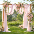 Blush Pink Wedding Arch Draping Fabric 28" x19FT Sheer Curtain Drapes in 28" width x 19Ft length(2 Panels) in
