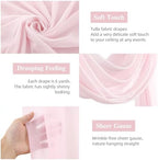 Blush Pink Wedding Arch Draping Fabric 28" x19FT Sheer Curtain Drapes in 28" width x 19Ft length(2 Panels) in, alternate view