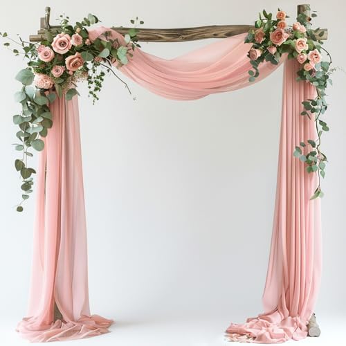 Blush Wedding Arch Draping Fabric Backdrop Drapes Sheer 28.7"x 20FT