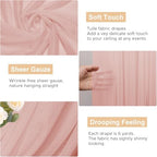 Blush Wedding Arch Draping Fabric Backdrop Drapes Sheer 28.7"x 20FT, alternate view 2