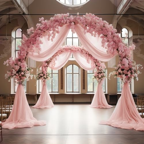Blush Wedding Arch Draping Fabric Backdrop Drapes Sheer 28.7"x 20FT, alternate view 6