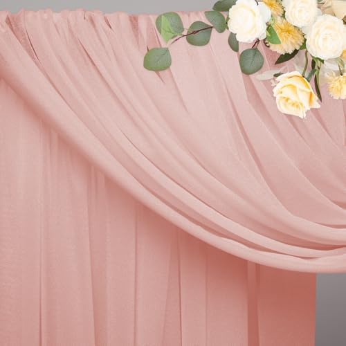 Blush Wedding Arch Draping Fabric Backdrop Drapes Sheer 4 Panels, alternate view 4