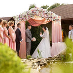 Blush Wedding Arch Draping Fabric Backdrop Drapes Sheer 4 Panels, alternate view 5