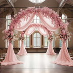 Blush Wedding Arch Draping Fabric Backdrop Drapes Sheer 4 Panels, alternate view 6