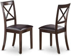 BOC-CAP-LC Boston Dining Chairs - Faux Leather Upholstered Solid Wood Chairs, Set of 2, Cappuccino in Boc-cap-lc