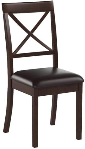 BOC-CAP-LC Boston Dining Chairs - Faux Leather Upholstered Solid Wood Chairs, Set of 2, Cappuccino in Boc-cap-lc, alternate