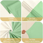 Boho Arch Backdrop Cover Set of 2 - 7.2FT & 6FT Wedding Arch Covers - Double-Color Sage Green & Beige - Spandex, alternate