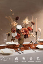 Boho Artificial Flowers Greenery Deluxe Combo, Burnt Orange in Beg-boho & Rust, alternate view 2