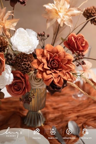 Boho Artificial Flowers Greenery Deluxe Combo, Burnt Orange in Beg-boho & Rust, alternate view 3