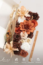Boho Artificial Flowers Greenery Deluxe Combo, Burnt Orange in Beg-boho & Rust, alternate view 6