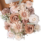 Boho Nude Artificial Flowers Combo Box Set for Wedding Bouquets Home Decor in Boho Nude