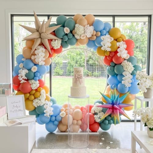 Boho Rainbow Balloons, Pastel Colorful Balloons with Star Foil Balloon, alternate view 5