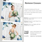 Boho Rustic Wood Plank Wall Backdrop 8x6.5ft Blue Floral Hydrangeas Camellia Flowers Green Leaves Plants Spring, alternate