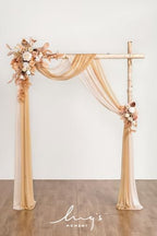 Boho Wedding Arch Flowers with Drapes, Rust & Sepia, alternate view 3