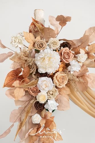 Boho Wedding Arch Flowers with Drapes, Rust & Sepia, alternate view 4