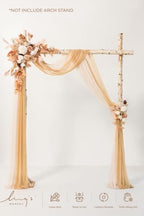 Boho Wedding Arch Flowers with Drapes, Rust & Sepia, alternate view 6