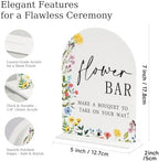 Boho Wedding Flower Bar Sign - Arched Acrylic Table Sign with Base, 5"x7", Modern Calligraphy for Bridal Shower, alternate