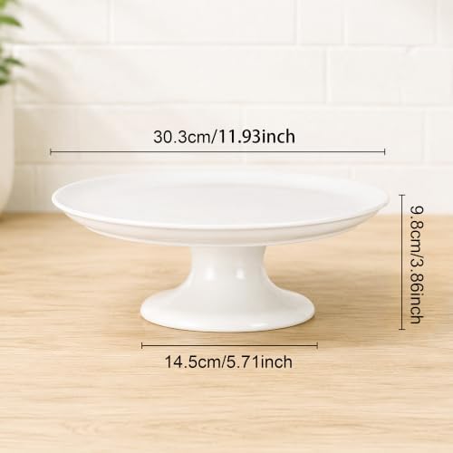 Bone China Cake Stand Chic, 12 inch Ceramic Round Cake Stand for Cupcake, Cake Plate Pedestal for Dessert Table, alternate